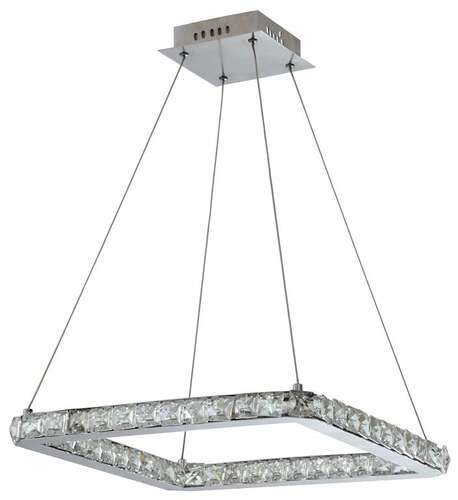 Candellux Lords 31-34854 lampa wisząca zwis oprawa kwadrat 1x24W LED 42cm chrom / kryształ