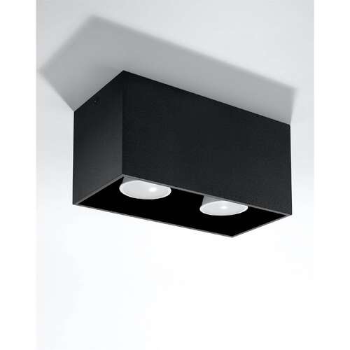 Spot plafon Sollux Quad Maxi SL.0381 oprawa sufitowa 2x40W GU10 czarny