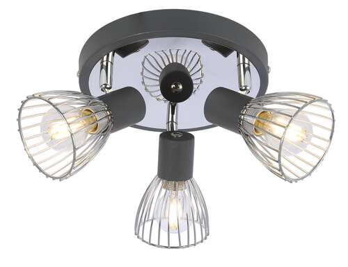 Candellux Modo 98-61546 plafon lampa sufitowa 3x40W E14 czarny / chrom