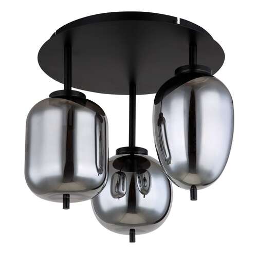Globo Blacky 15345-3D plafon lampa sufitowa 3x40W E14 dymiony/czarny