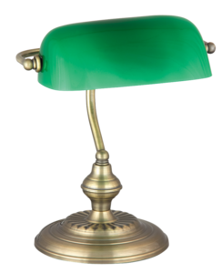 Rabalux Bank 4038 lampa stołowa lampka biurkowa bankierka 1x60W E27 brązowy/zielony