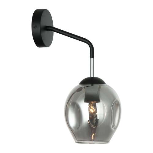 Italux Borgo WL-30843-1 BK+SG kinkiet lampa ścienna 1x40W E27 czarny/dymiony