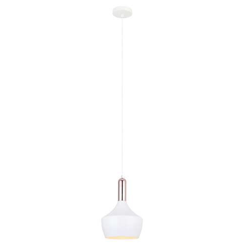 Italux Ophelia MDM-3028/1 W+COP lampa wisząca zwis 1x60W E27 biała/miedziana
