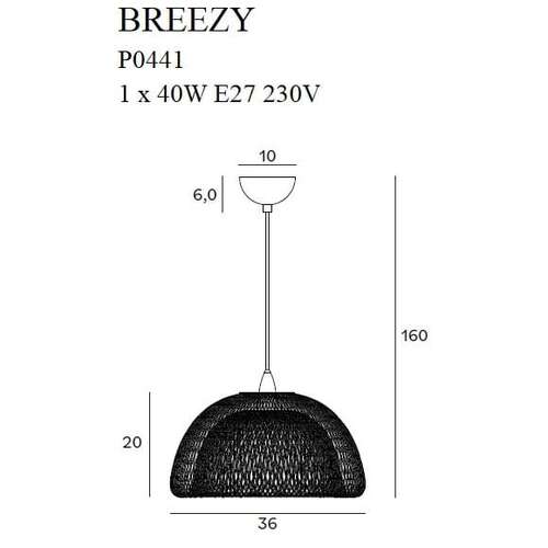 Maxlight Breezy P0441 lampa wisząca zwis 1x40W E27 złota