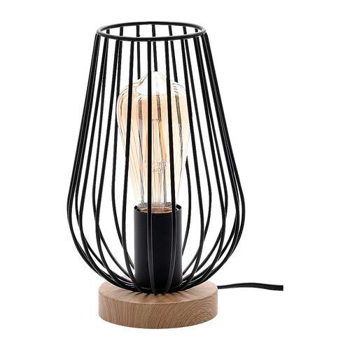 Rabalux Gremio 6915 lampa stołowa lampka 1x40W E27 czarna/drewniana