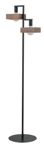 Sigma Robin 50273 lampa stojąca podłogowa 2x60W E27 czarna/brązowa