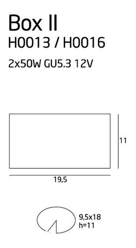 MAXlight Box II H0013 Oczko lampa oprawa wpuszczana downlight 2x50W GU5.3 12V chrom   - wysyłka w 24h