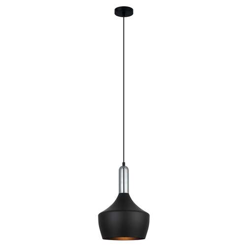 Italux Ophelia MDM-3028/1 BK+CR lampa wisząca zwis 1x60W E27 czarna / chrom