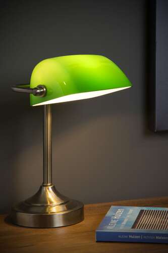 Lucide Banker 17504/01/03 lampa stołowa lampka biurkowa bankierka 1x40W E14 zielona