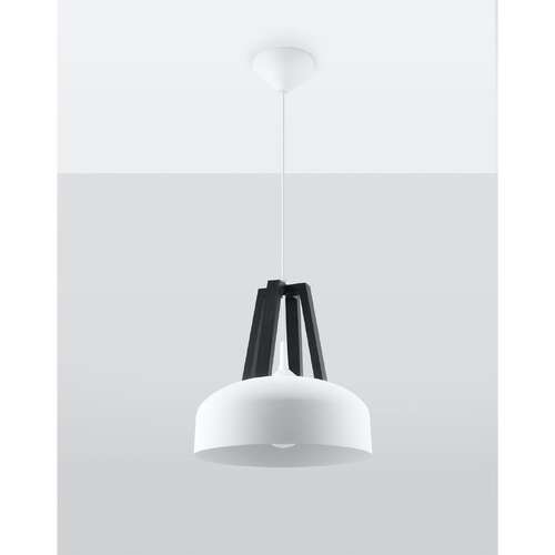 Lampa wisząca Sollux Casco SL.0387 1x60W E27 biała/czarna