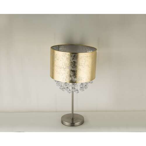 Globo Amy 15187T3 Lampa lampka stołowa 1x60W E27 satynowa/złota