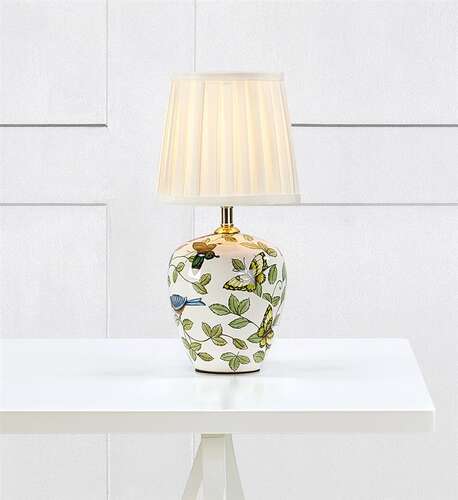 Lampa lampka oprawa stołowa Markslojd Mansion 1x40W E14 biała/wzór/kwiaty 107039 - wysyłka w 24h