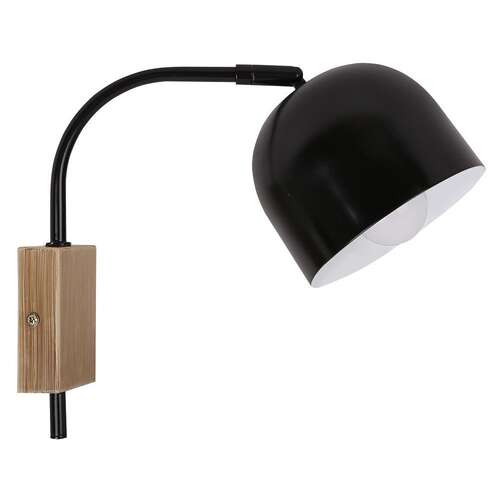 Candellux Rupi 21-76687 kinkiet lampa ścienna 1x40W E27 czarny/drewno