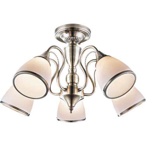 Lampa wisząca zwis żyrandol Globo Comodoro 5x60W E27 biała, brązowa 54706-5