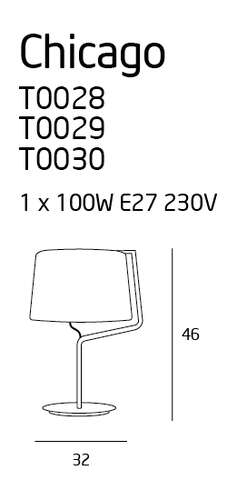 MAXlight Chicago T0029 Lampa stołowa lampka 1x100W E27 czarna