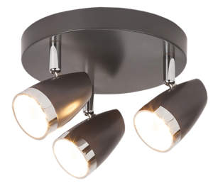 Plafon lampa oprawa sufitowa spot Rabalux Karen 3x4W LED antracyt / chrom 6514