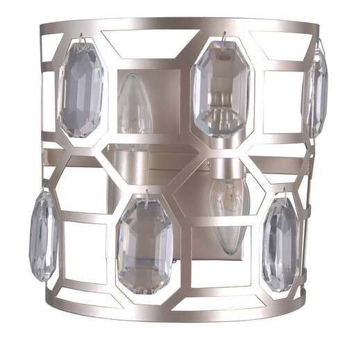 Italux Momento WL-43400-2 kinkiet lampa ścienna 2x40W E14 srebrana/szampańska