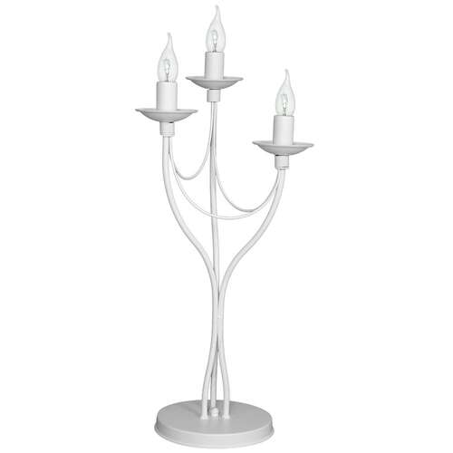 Lampa lampka oprawa klasyczna świecznikowa biurkowa Aldex Róża 3x40W E14 biały 397BD