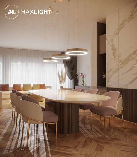 Maxlight Luxury P0377D lampa wisząca zwis ściemnialna 1x25W LED 3000K złoty