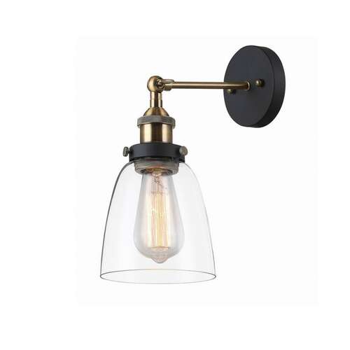 Italux Francis MBM-2563/1 GD+CL kinkiet lampa ścienna 1x40W E27 czarny/złoty