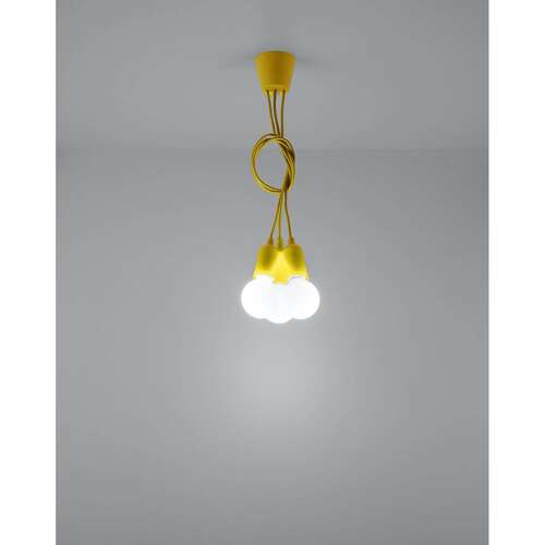 Sollux Diego SL.0579 lampa wisząca zwis 3x60W E27 żółta