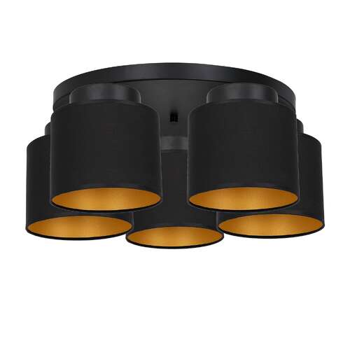 Luminex Frodi 3180 plafon lampa sufitowa 5x60W E27 czarny/złoty