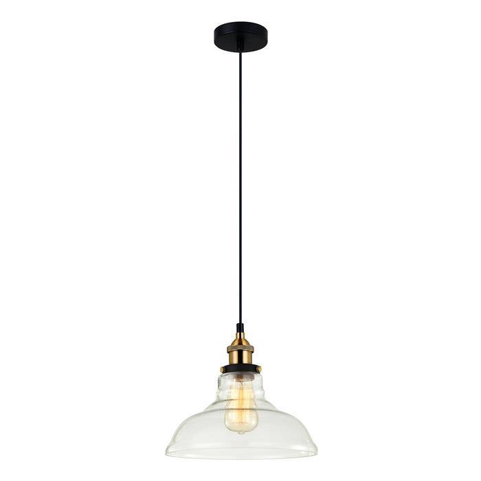 Italux Hubert MDM2381/1 lampa wisząca zwis 1x40W E27 czarny/złoty