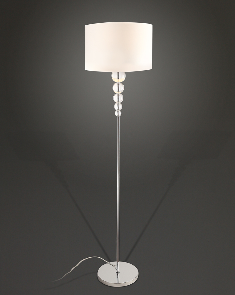 MAXlight Elegance F0038 Lampa oprawa podłogowa 1x60W E27 chrom/biała
