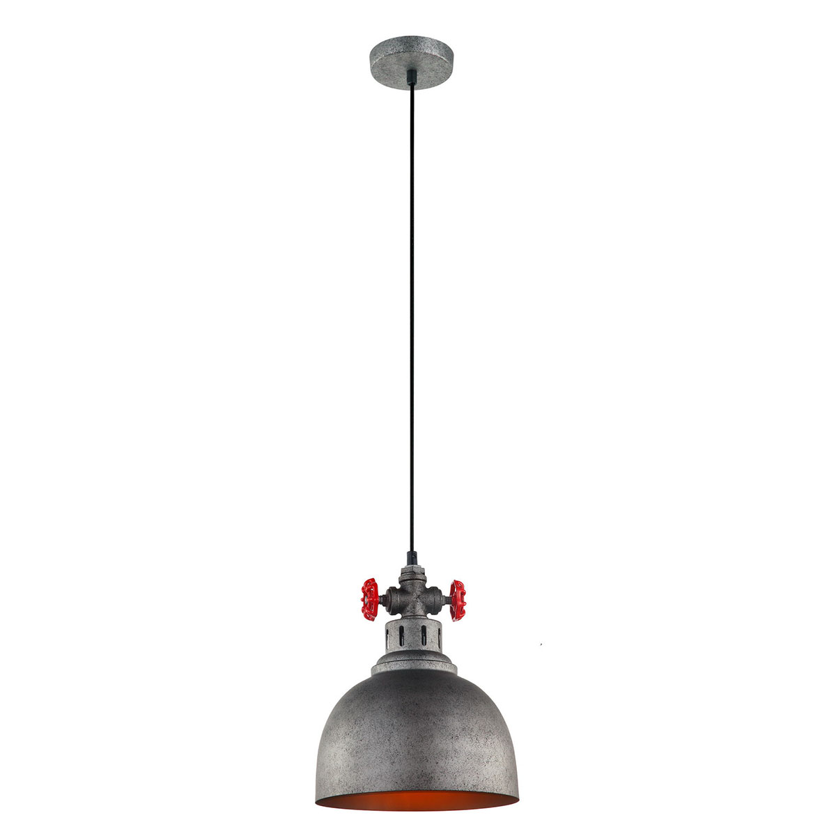 Italux Scrulo MDM-2790/1 GR+BK lampa wisząca zwis 1x60W E27 czarna/szara szczotkowana