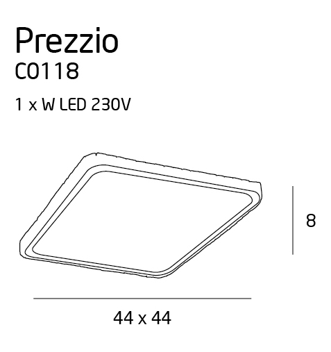 MAXlight Prezzio C0118 Plafon lampa oprawa sufitowa 1x24W LED chrom