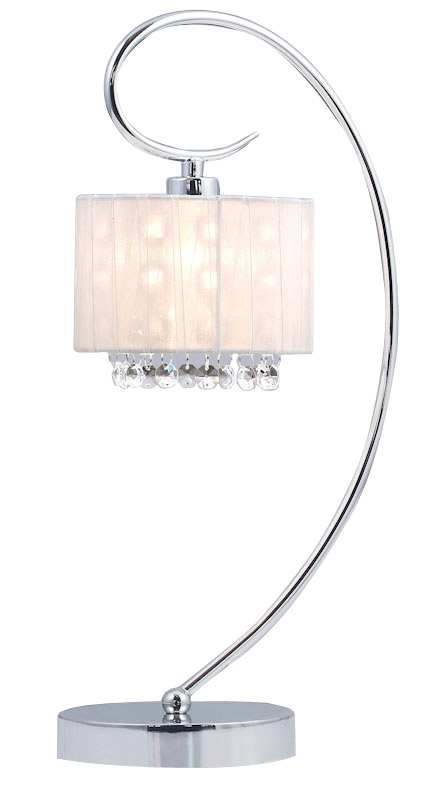 Lampa stołowa Italux Span MTM1583/1 WH 1x40W E14 chrom/kryształ/biała