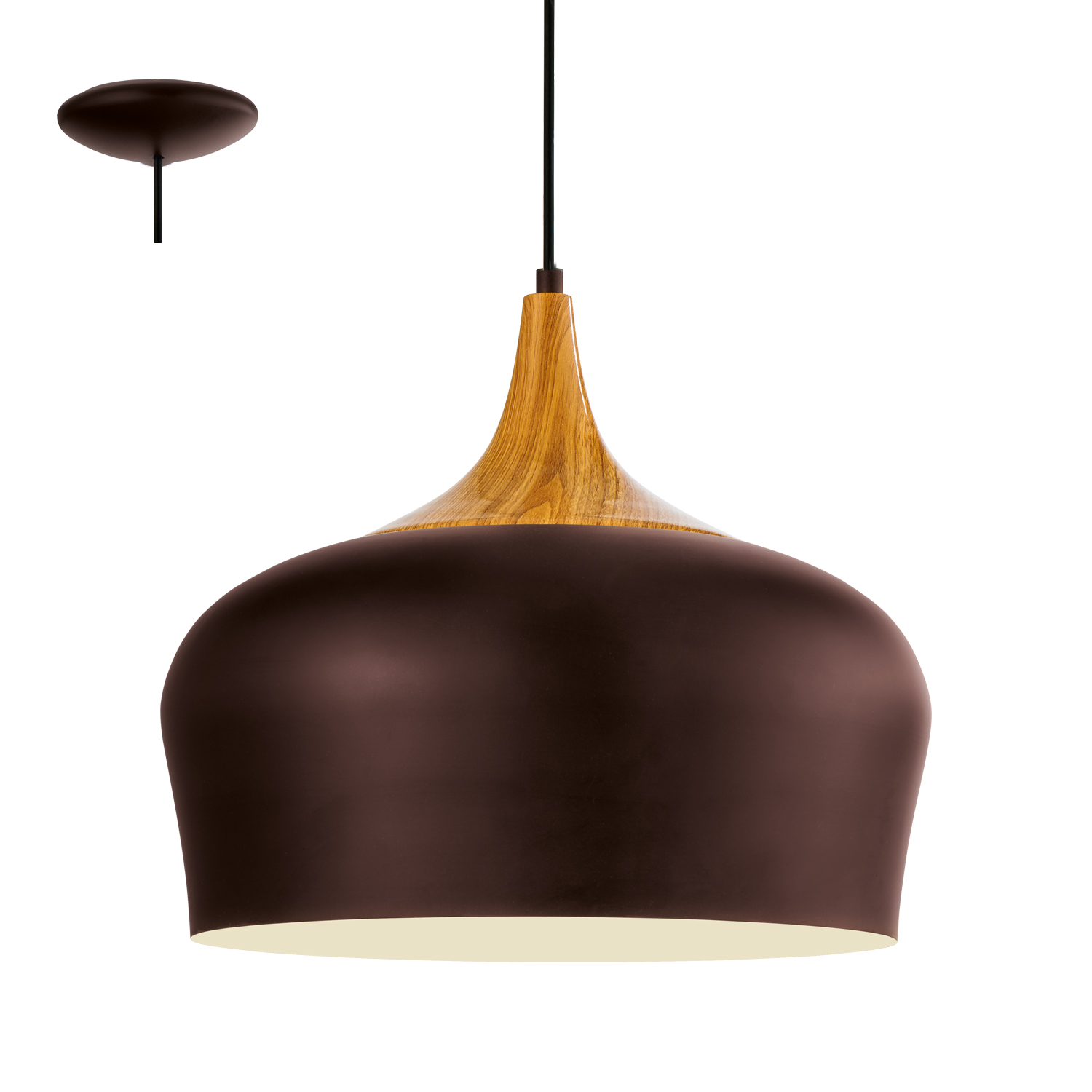 Lampa wisząca Eglo Obregon 95385 zwis oprawa żyrandol 1x60W E27 brąz