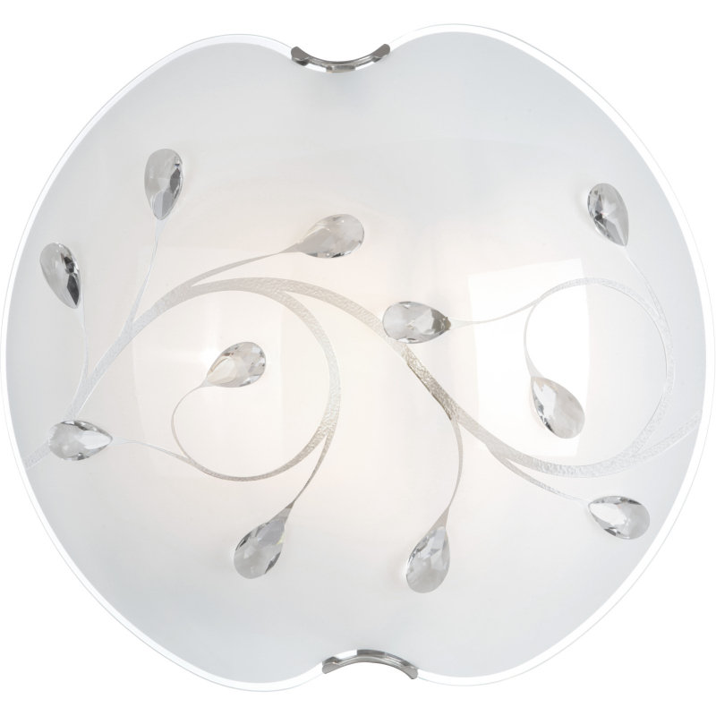 Plafon oprawa lampa sufitowa Globo Burgundy 3x40W E27 biały, srebrny, przeźroczysty 40404-3