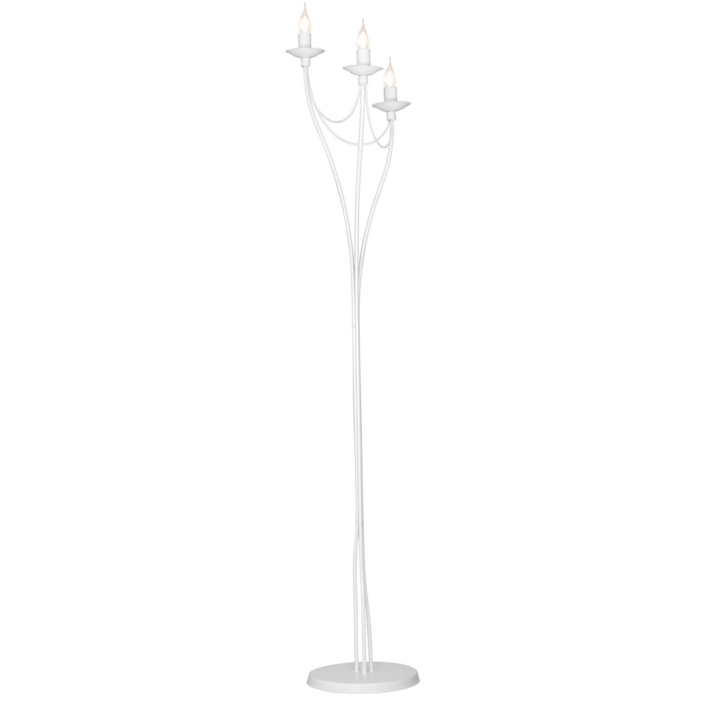 Lampa oprawa podłogowa klasyczna świecznikowa stojąca Aldex Róża 3x40W E14 biała 397A