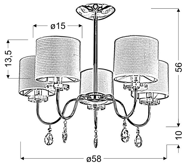 Lampa wisząca Candellux Estera 5x40W E14 chrom 35-11671