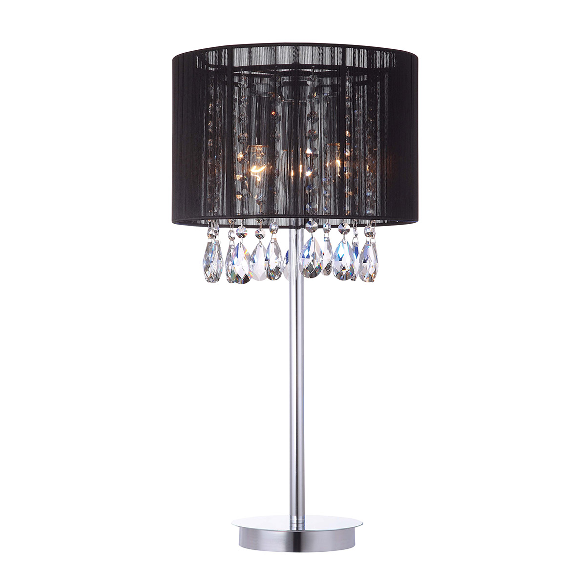 Lampa stołowa Italux Essence MTM9262/3P BK z kryształami 3x40W E14 czarna