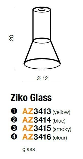 Azzardo Ziko AZ3416 klosz szklany bez przewodu i oprawki transparentny