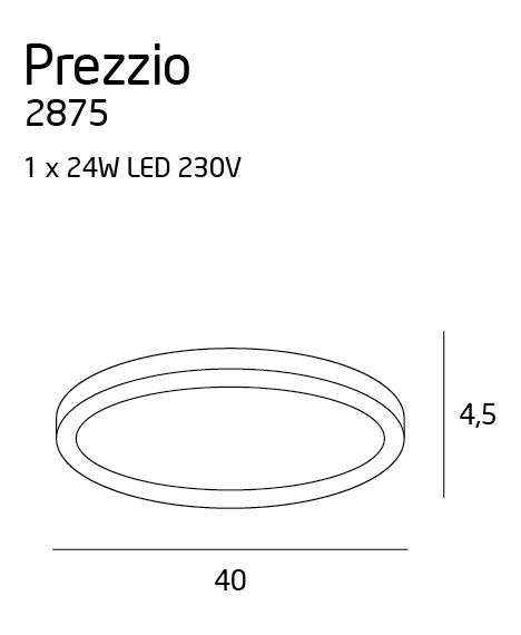 MAXlight Prezzio Round 2875 Plafon lampa oprawa sufitowa 1x24W LED chrom - wysyłka w 24h