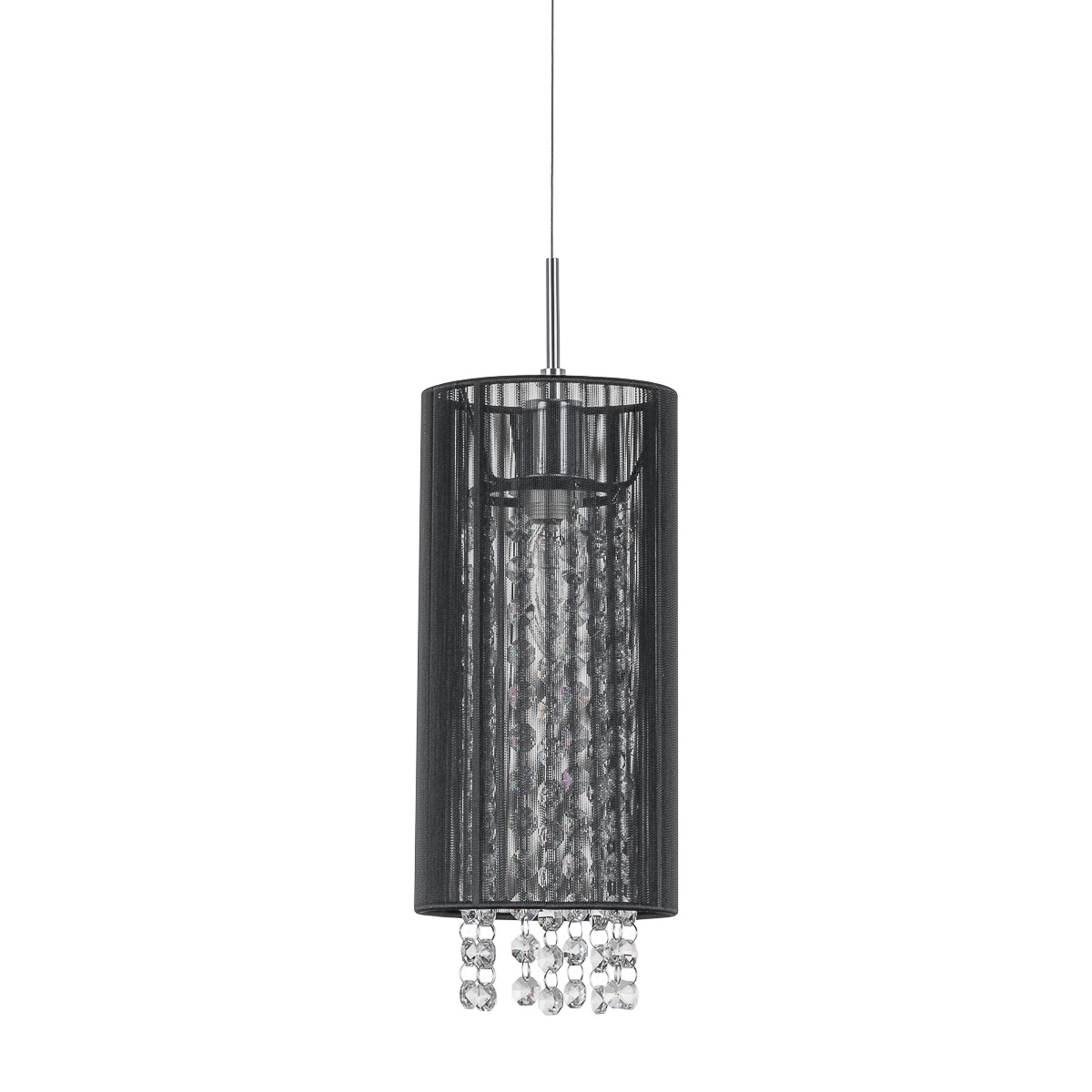 Italux Lana MDM1787/1 BK lampa wisząca zwis 1x40W E14 czarna