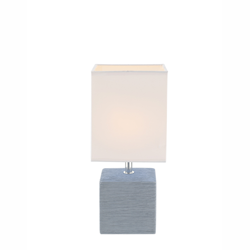 Lampa lampka oprawa stołowa Globo Geri 1x40W E14 biała, szara 21676