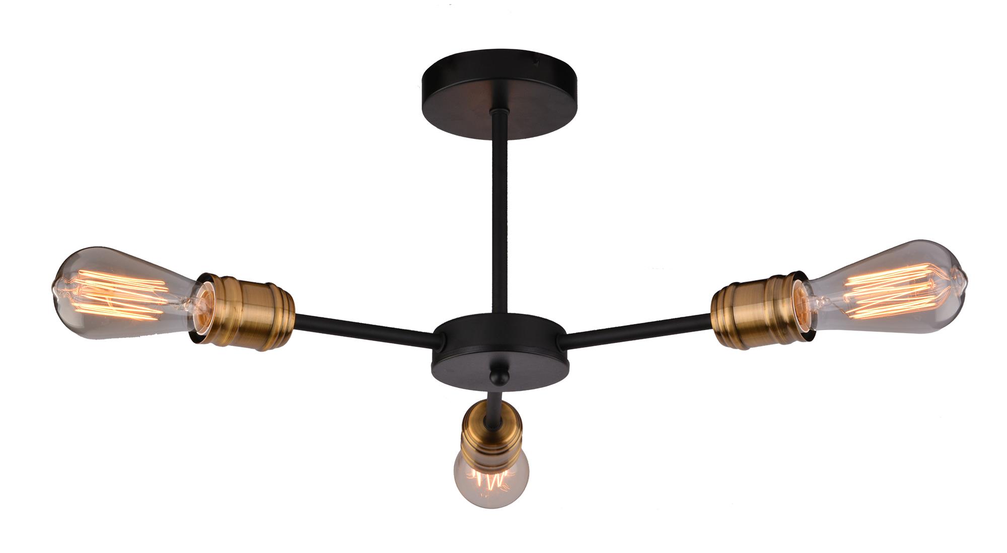 Lampa wisząca zwis żyrandol Candellux Goldie 3x60W E27 czarny, miedź 33-55750