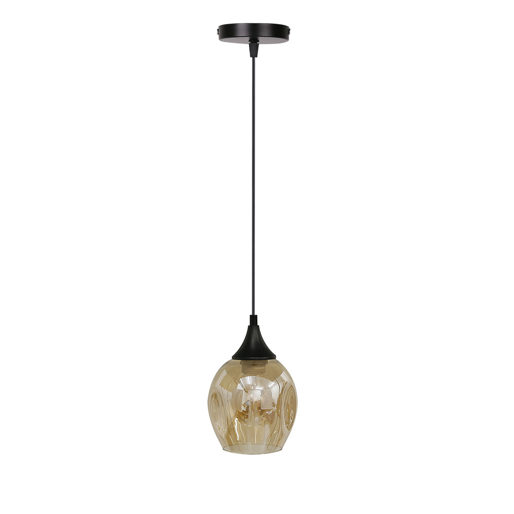 Candellux Aspa 31-00583 lampa wisząca zwis 1x40W E27 czarna/brązowa