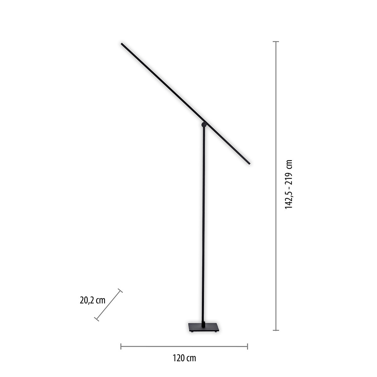 Zuma Line Pure-grafo 407-18 lampa stojąca podłogowa 1x16W LED 3000K czarna